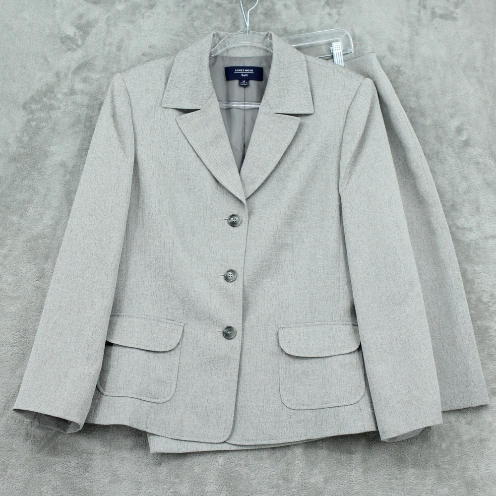 Jones Wear Skirt Suit Women 16 Blazer Office Career Corporate Lightweight Lined